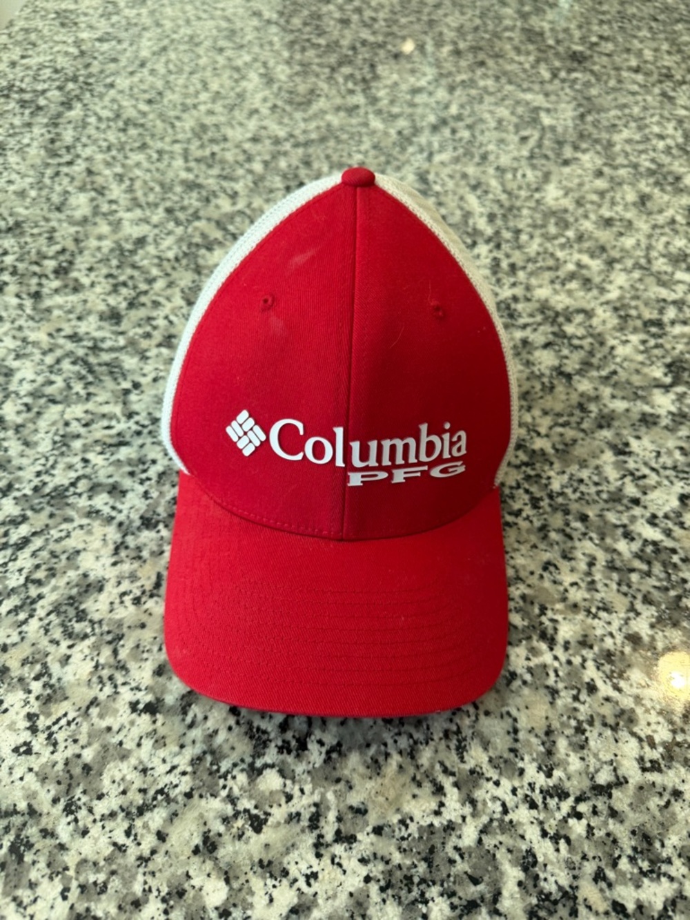 Columbia Red and White Logo Trucker Hat